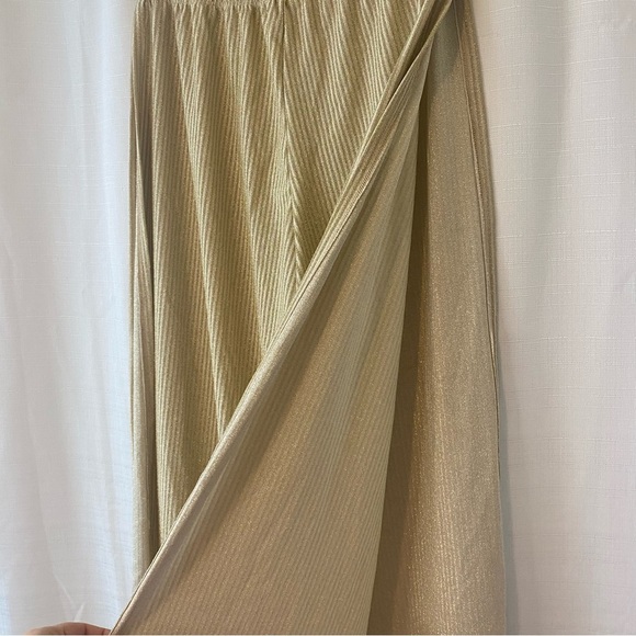 ASYOU flared split side beach pants in gold size 8 - Picture 13 of 14